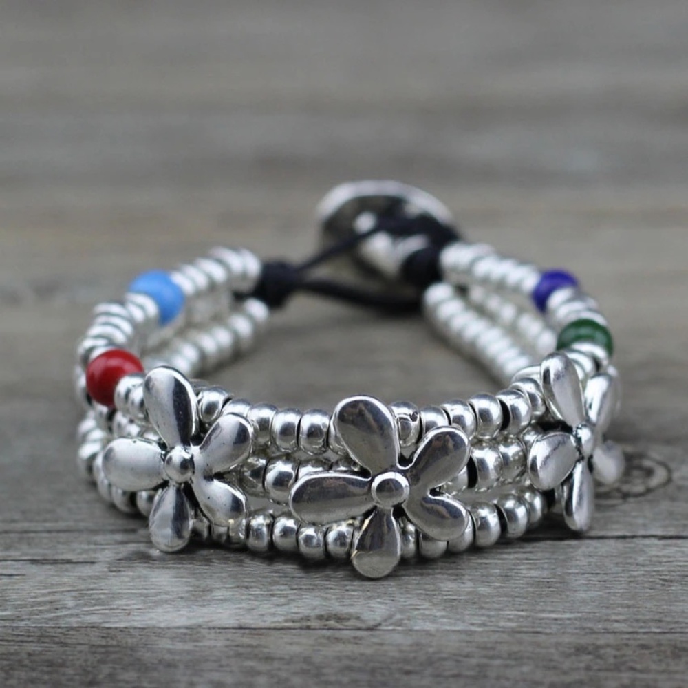 Handmade Uno de 50 STYLE Leather Brclt BLACK (74a)